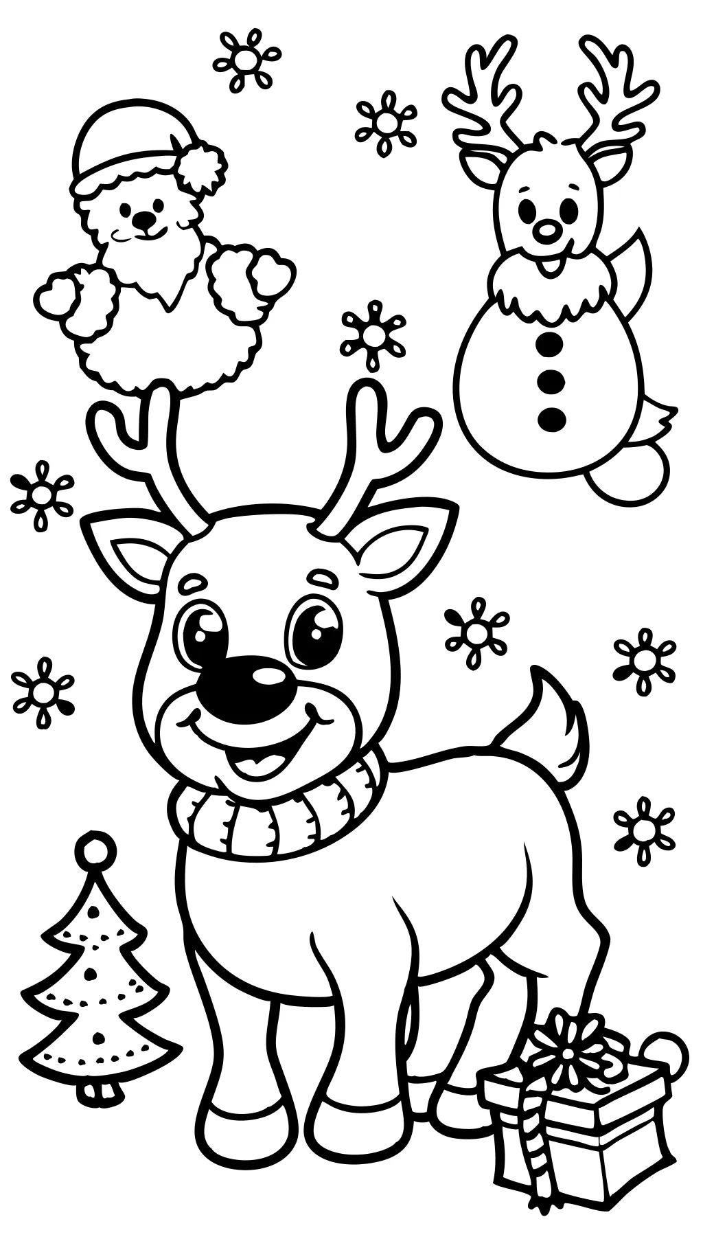 Páginas para colorear de Navidad Rudolph